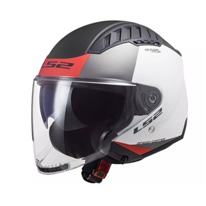 LS2 COPTER II OF600 URBANE WHITE-RED Main Image